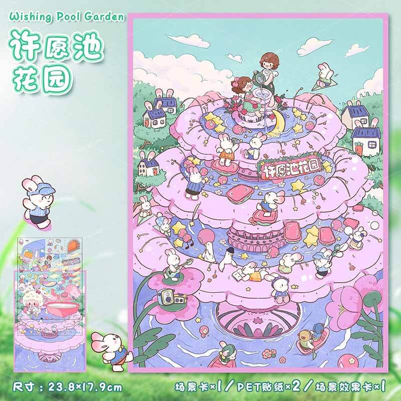 Sweet Wish Tales DIY 3D Scene Stickers 2 Cute Miniature Scenes(L)