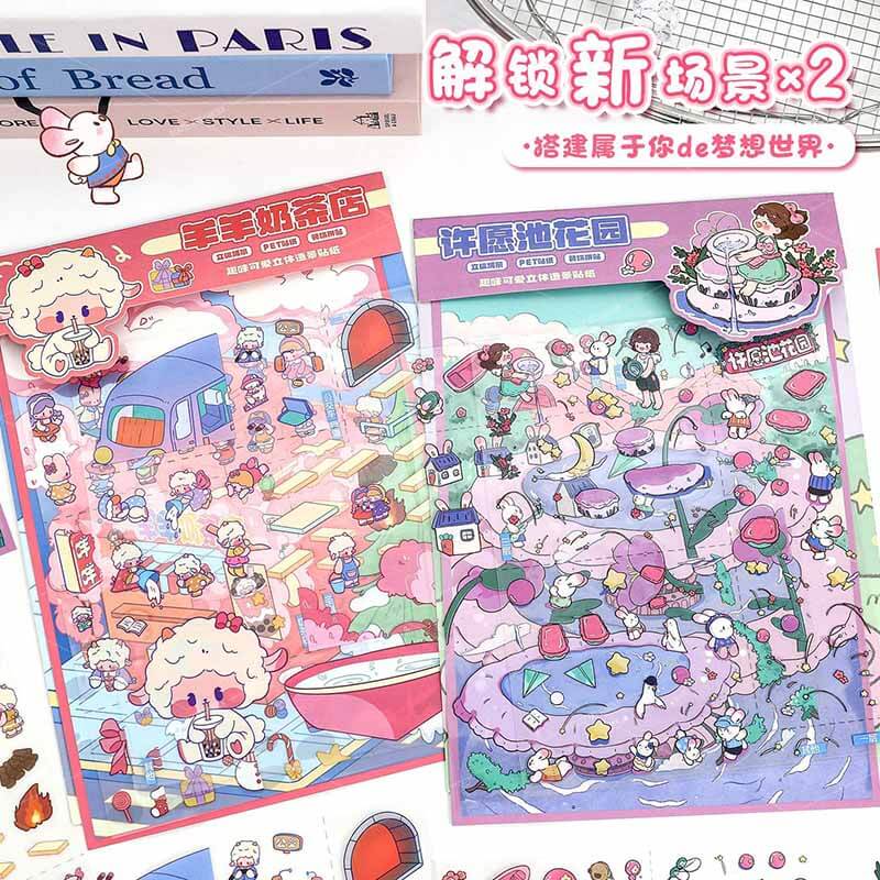 Sweet Wish Tales DIY 3D Scene Stickers 2 Cute Miniature Scenes(L)