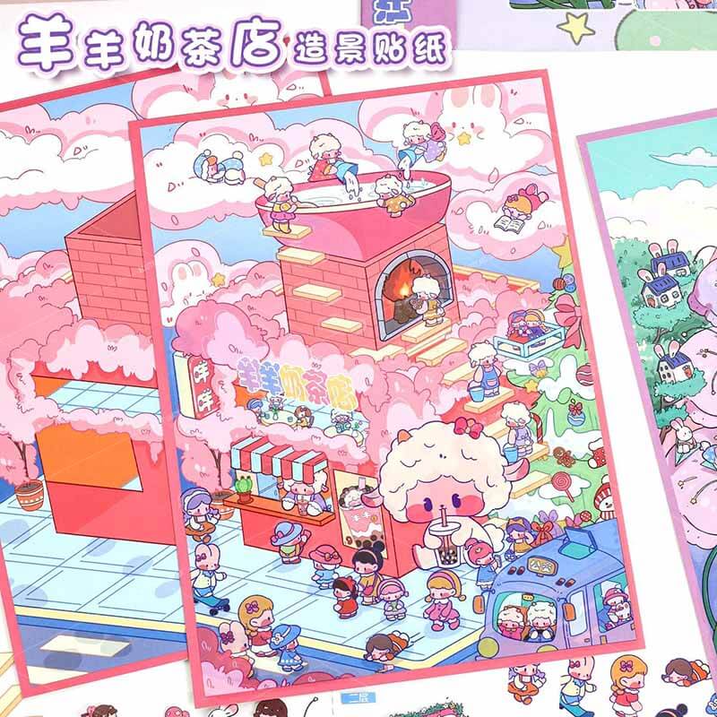 Sweet Wish Tales DIY 3D Scene Stickers 2 Cute Miniature Scenes(L)