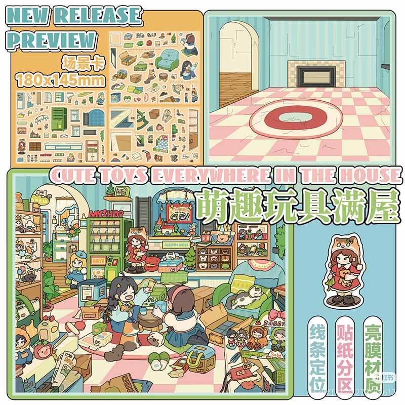 Sweet Wonderland DIY 3D Scene Stickers With Guide Lines(S)