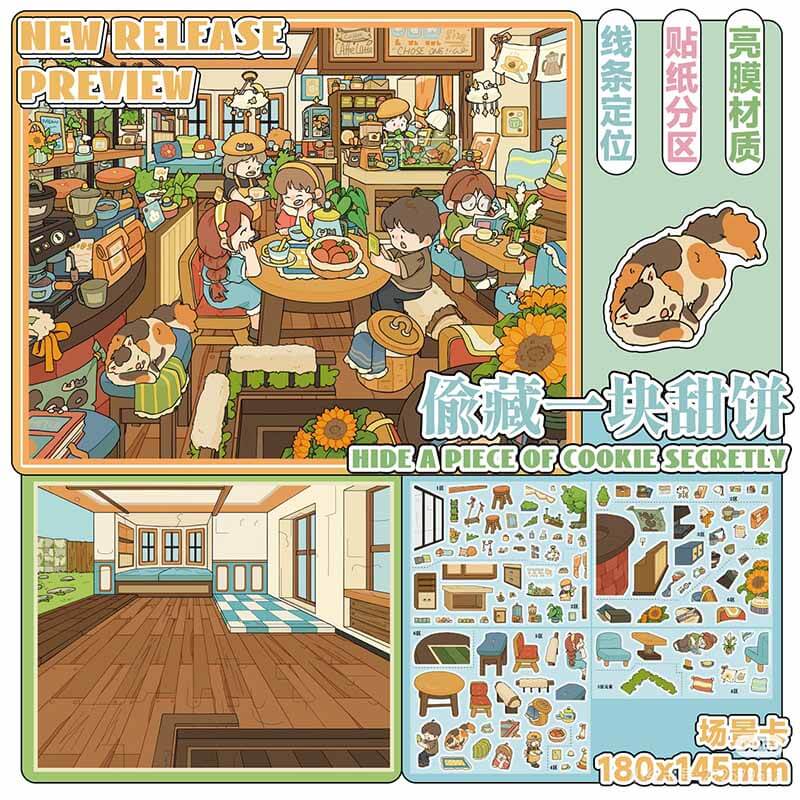 Sweet Wonderland DIY 3D Scene Stickers With Guide Lines(S)