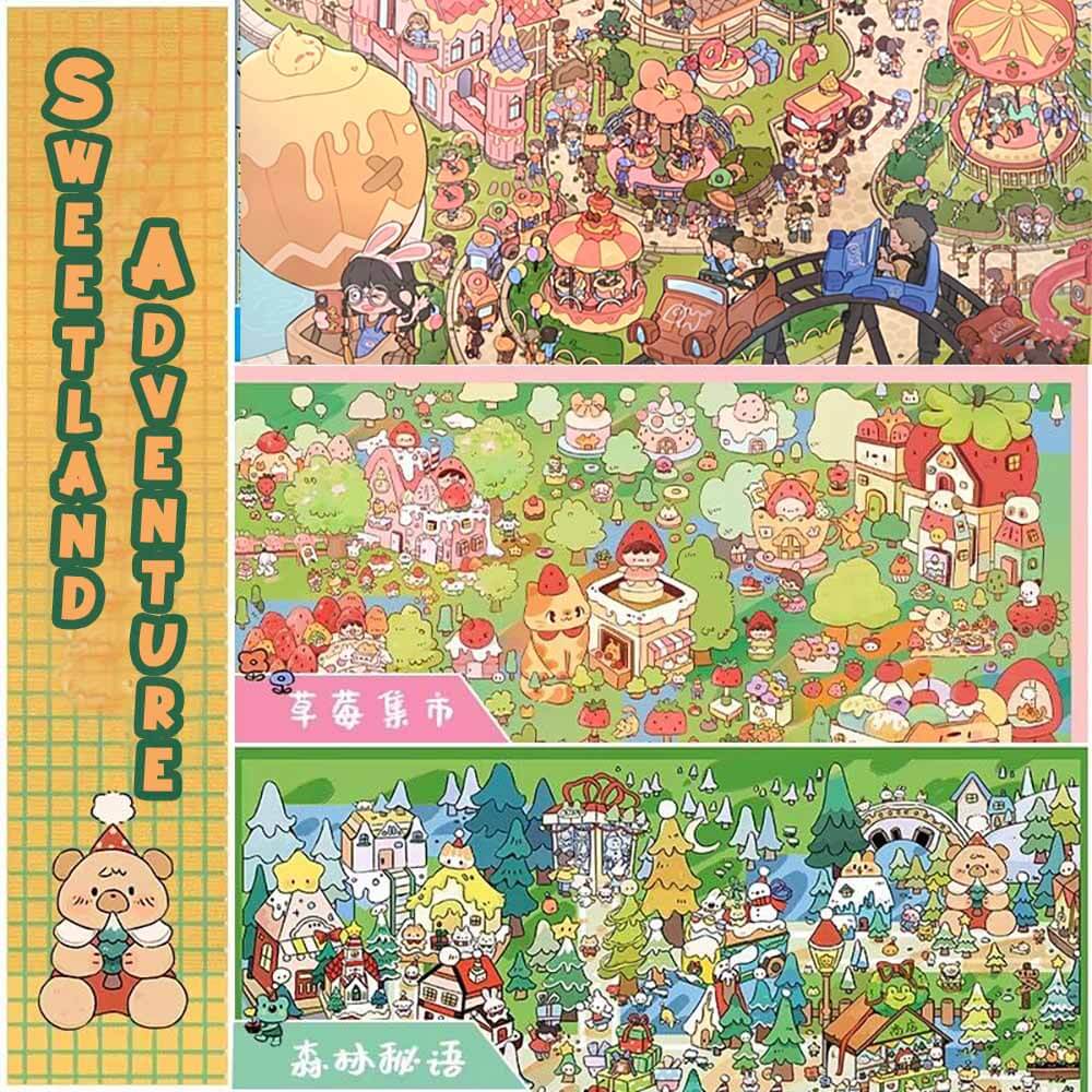Sweetland Adventure DIY 3D Scene Stickers 3 Cute Miniature Scenes(L)