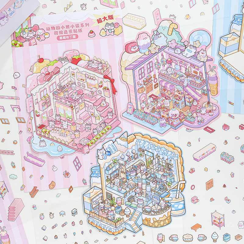 Sweetland Trio DIY 3D Scene Stickers 3 Cute Miniature Scenes