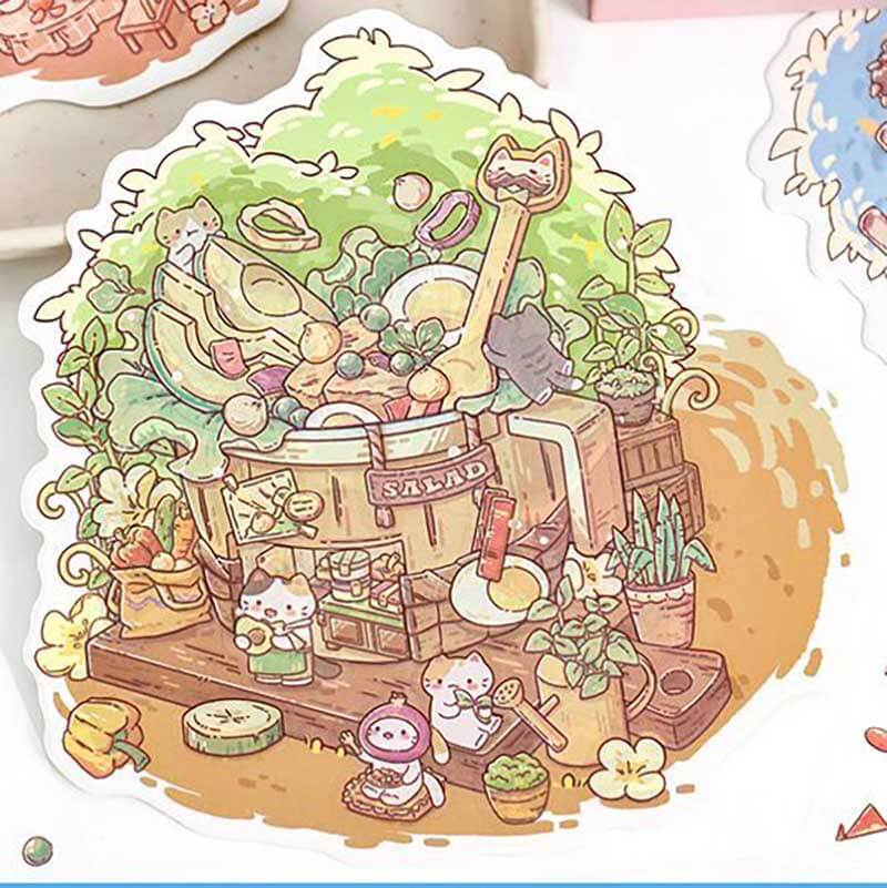 Teacup Tales DIY 3D Scene Stickers 4 Cute Miniature Scenes(M)