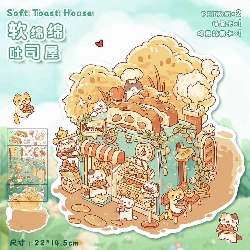 Teacup Tales DIY 3D Scene Stickers 4 Cute Miniature Scenes(M)