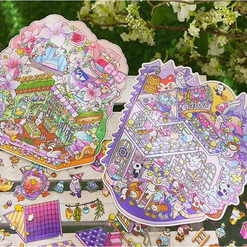 The Curious Bureau DIY 3D Scene Stickers 4 Cute Miniature Scenes(M)
