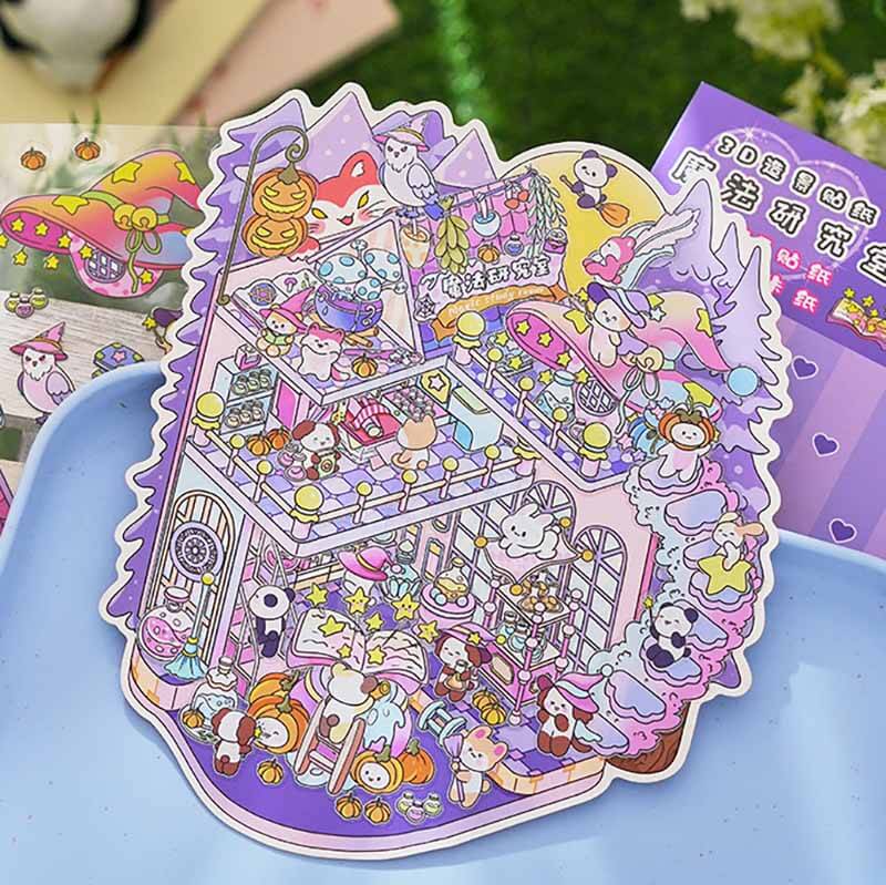 The Curious Bureau DIY 3D Scene Stickers 4 Cute Miniature Scenes(M)