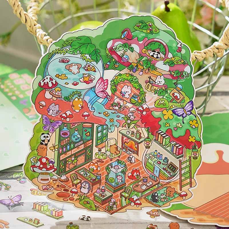 The Curious Bureau DIY 3D Scene Stickers 4 Cute Miniature Scenes(M)