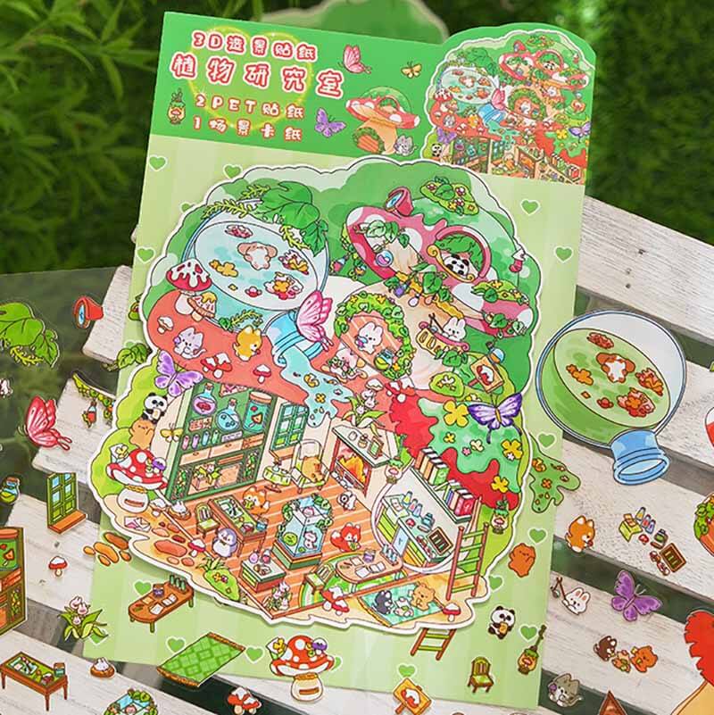 The Curious Bureau DIY 3D Scene Stickers 4 Cute Miniature Scenes(M)