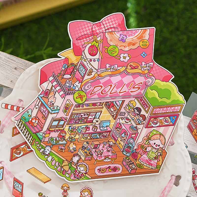 The Curious Bureau DIY 3D Scene Stickers 4 Cute Miniature Scenes(M)