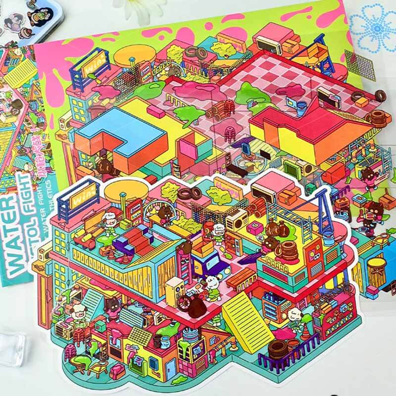 The Haunted Carnival DIY 3D Scene Stickers 2 Cute Miniature Scenes(L)