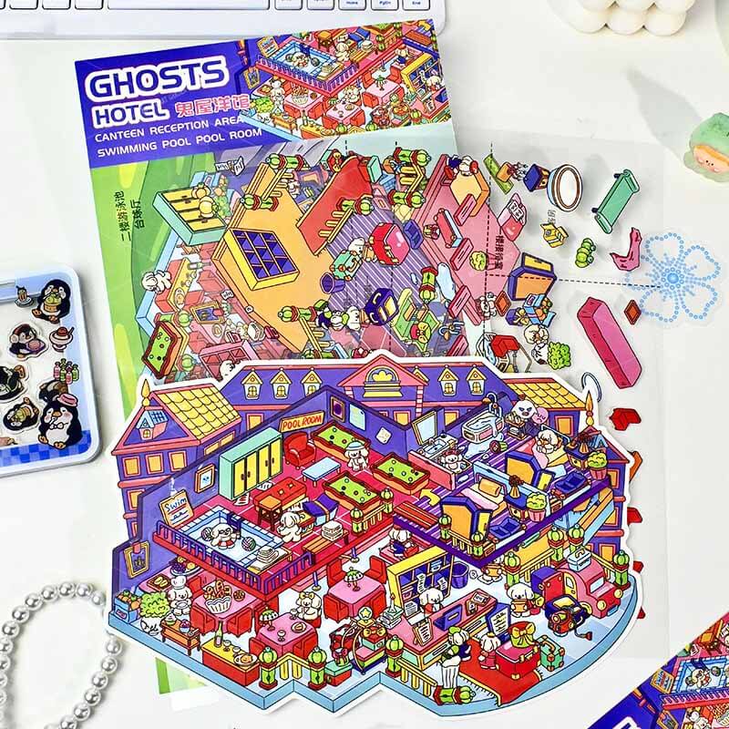 The Haunted Carnival DIY 3D Scene Stickers 2 Cute Miniature Scenes(L)