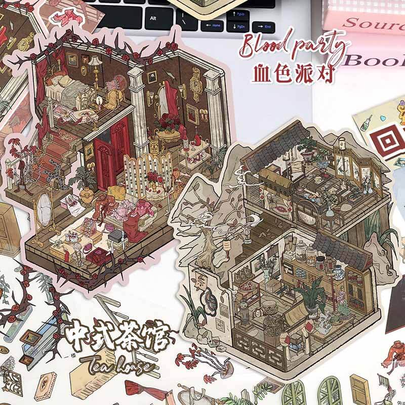 Theatrical Memories DIY 3D Scene Stickers 4 Cute Miniature Scenes (L)