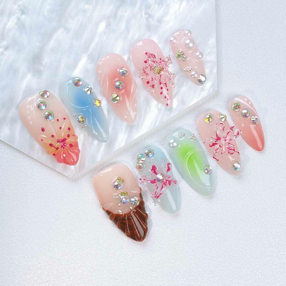 Beauty Art Garden Press On Nails Tideflower 126