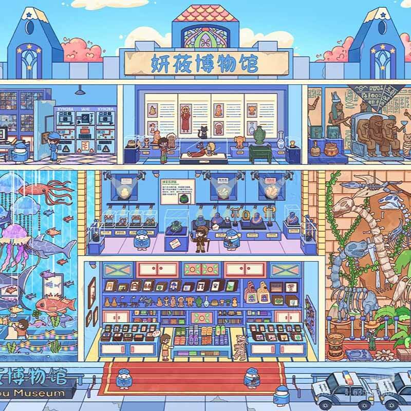 Time Traveler’s Home DIY 3D Scene Stickers 4 Miniature Scenes(XL)