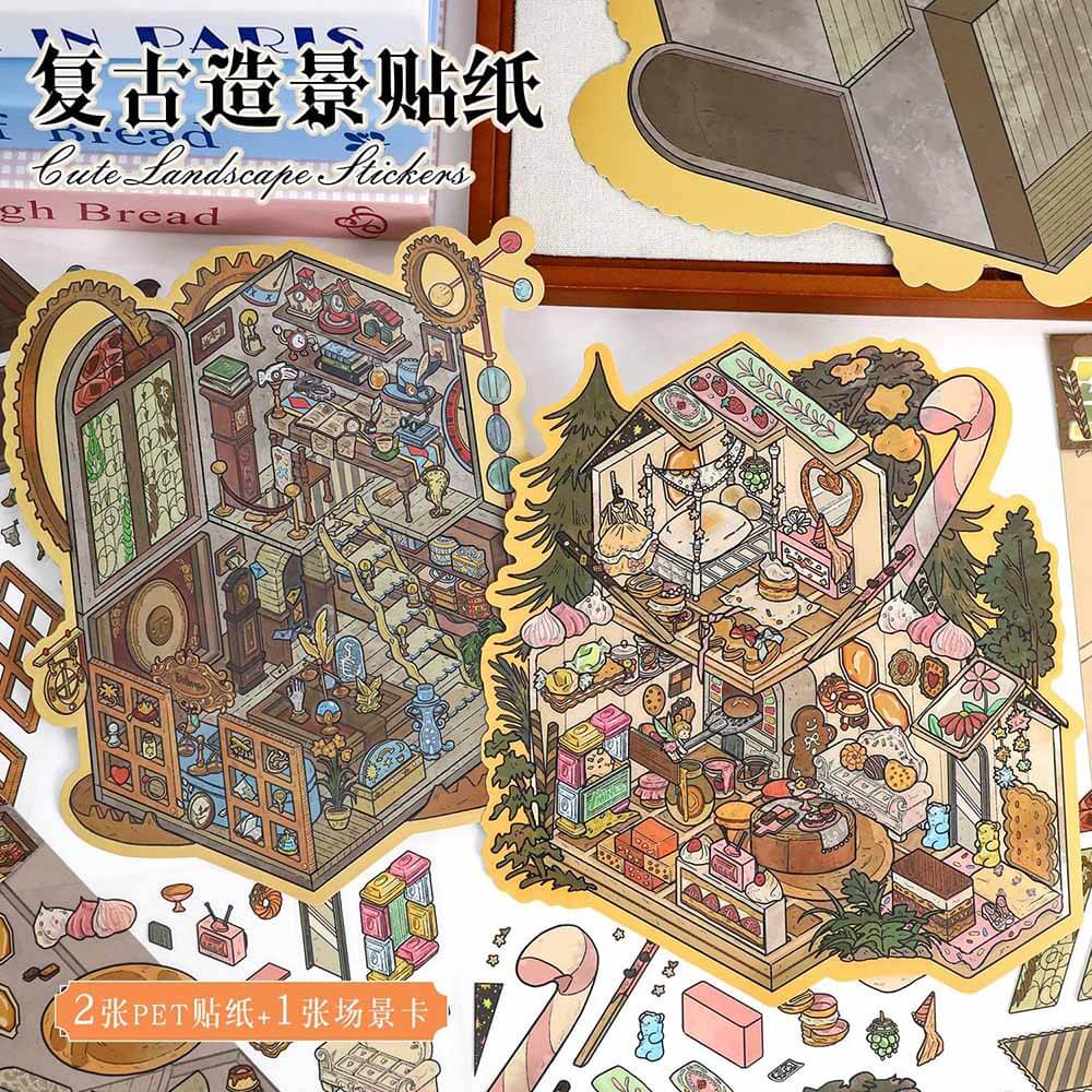 Timeless Tales DIY 3D Scene Stickers 2 Cute Miniature Scenes(L)