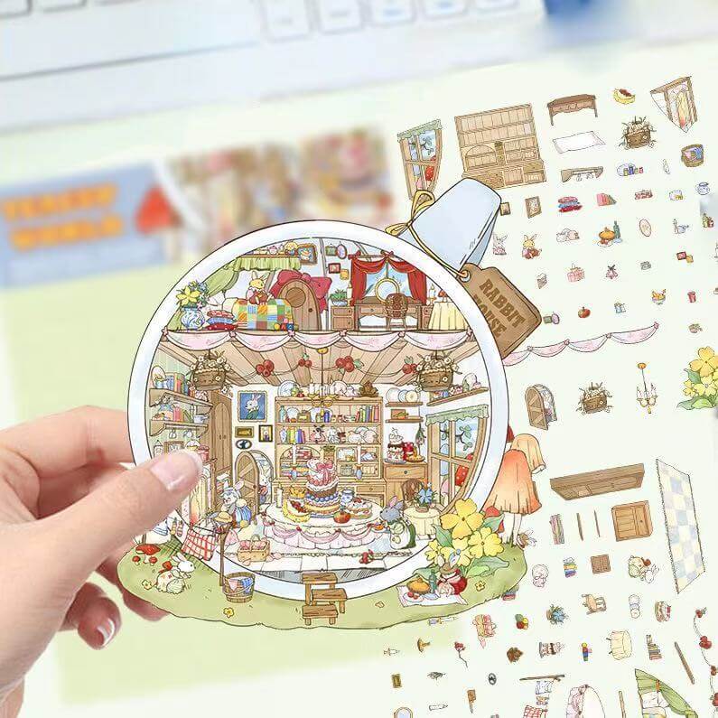 Tiny Tales World 3D Scene Stickers 4 Cute Miniature Scenes