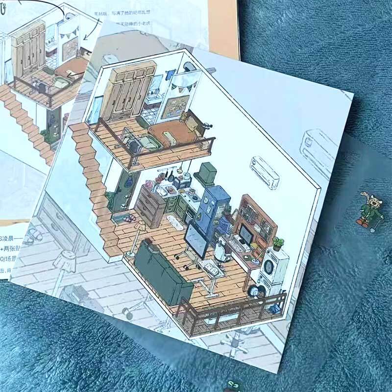 Tiny Town Tales DIY 3D Scene Stickers 4 Cute Miniature Scenes