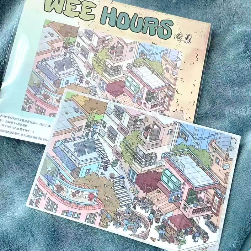 Tiny Town Tales DIY 3D Scene Stickers 4 Cute Miniature Scenes