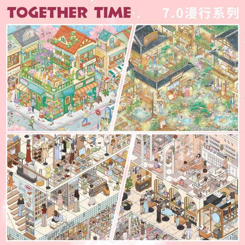 Together Time DIY 3D Scene Stickers With Guide Lines(L)