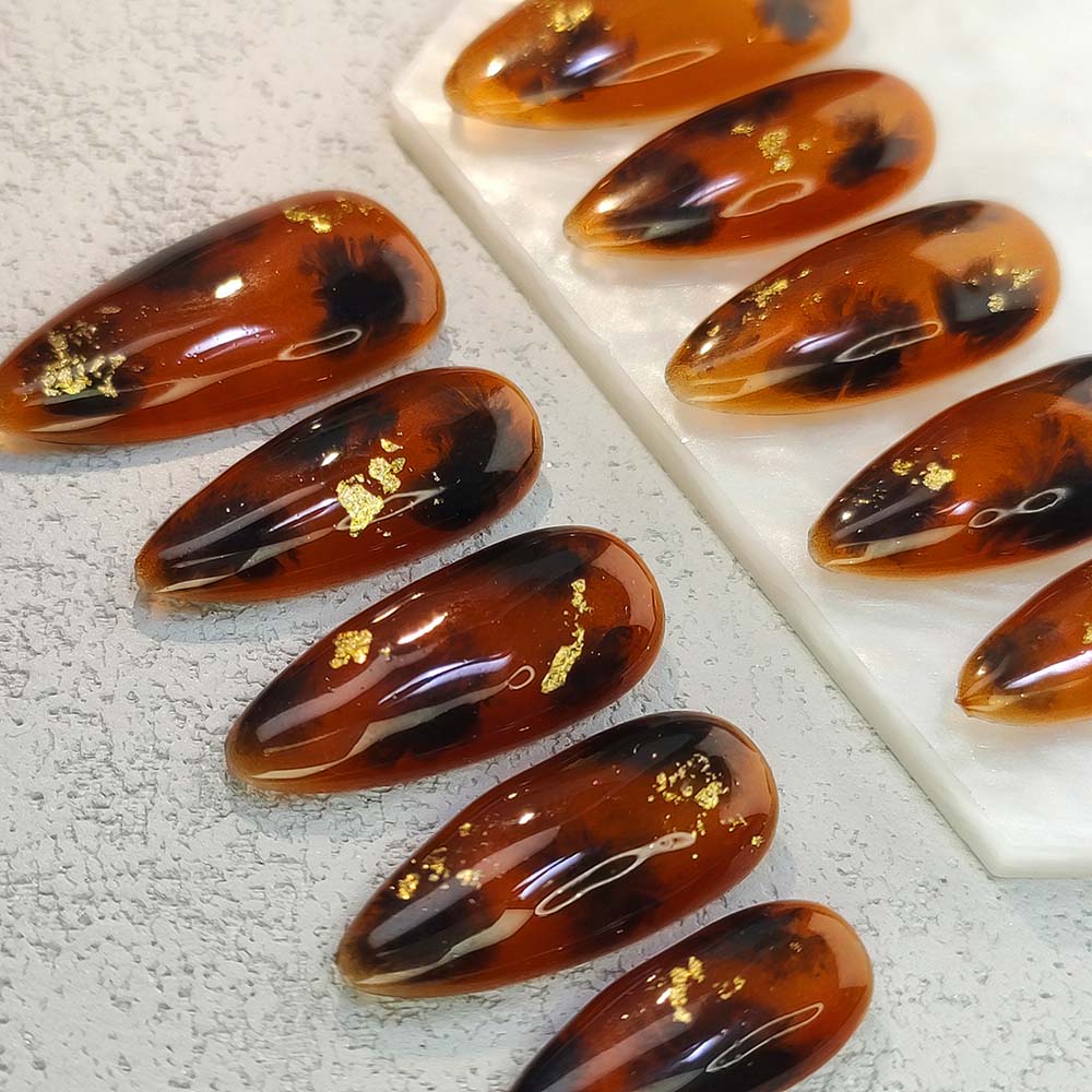 Beauty Art Garden Press On Nails Tortoiseshell Starlight 177