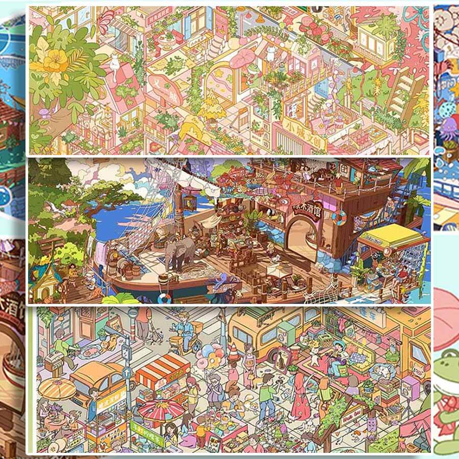 Town Vision DIY 3D Scene Stickers With Guide Lines(xL)