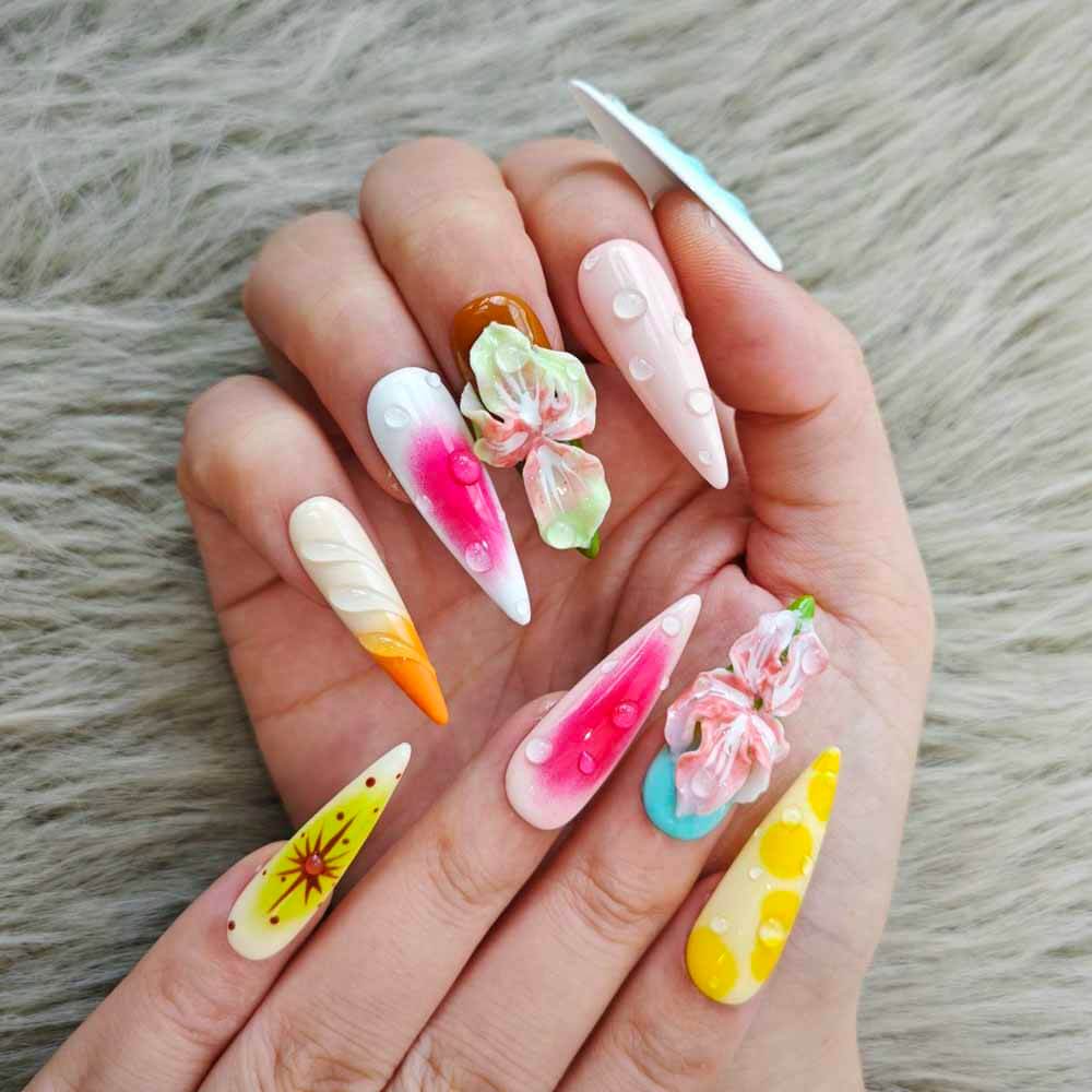 Art Garden Press On Nails Dewy Blooms 181