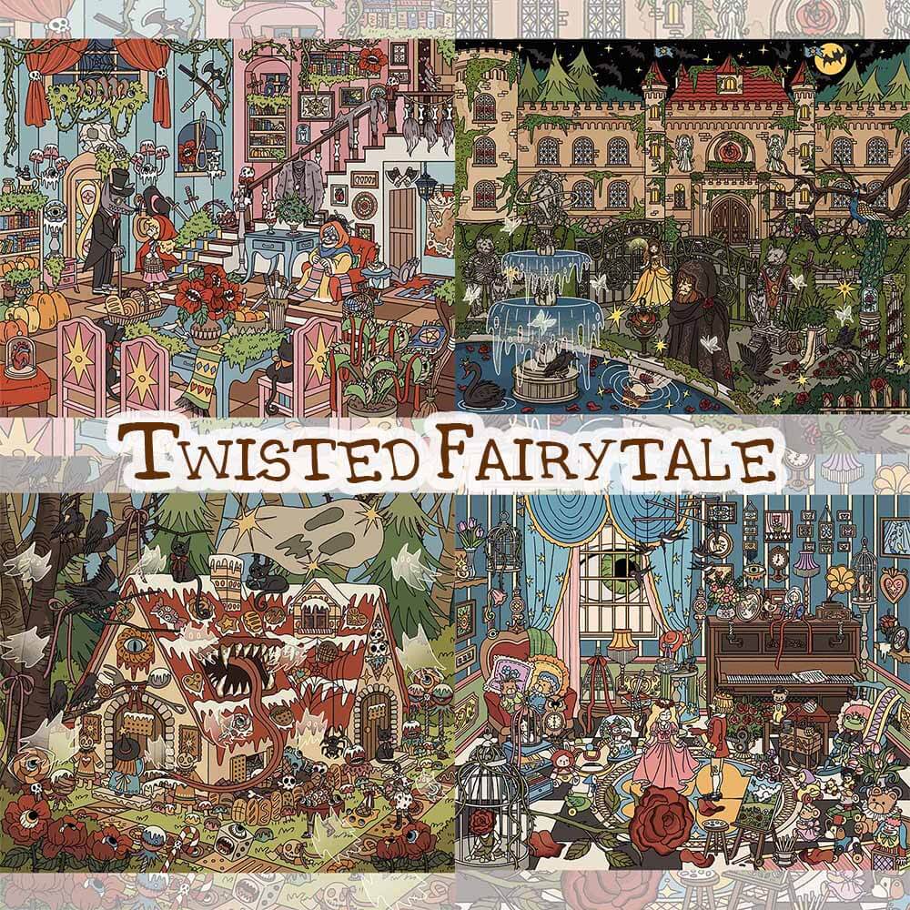 Twisted Fairytale DIY 3D Scene Stickers 4 Cute Miniature Scenes