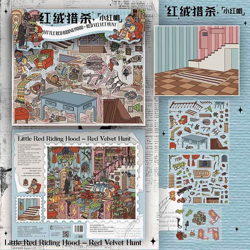 Twisted Fairytale DIY 3D Scene Stickers 4 Cute Miniature Scenes(M)