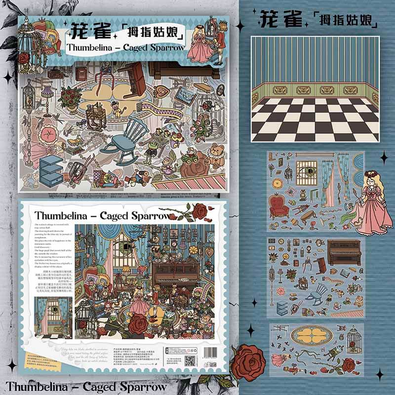 Twisted Fairytale DIY 3D Scene Stickers 4 Cute Miniature Scenes(M)