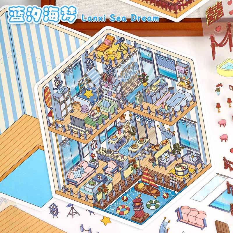 Two Sides of Love DIY 3D Scene Stickers 2 Cute Miniature Scenes