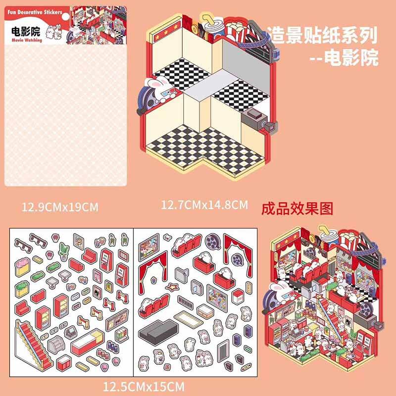 Urban Adventures DIY 3D Scene Stickers 4 Cute Miniature Scenes(S)