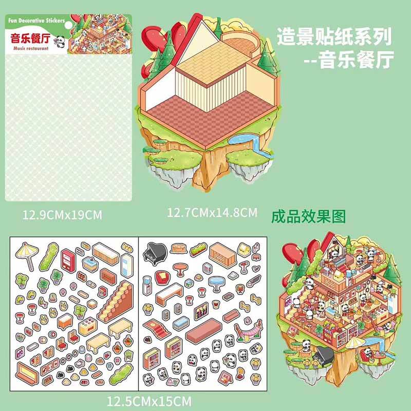 Urban Adventures DIY 3D Scene Stickers 4 Cute Miniature Scenes(S)