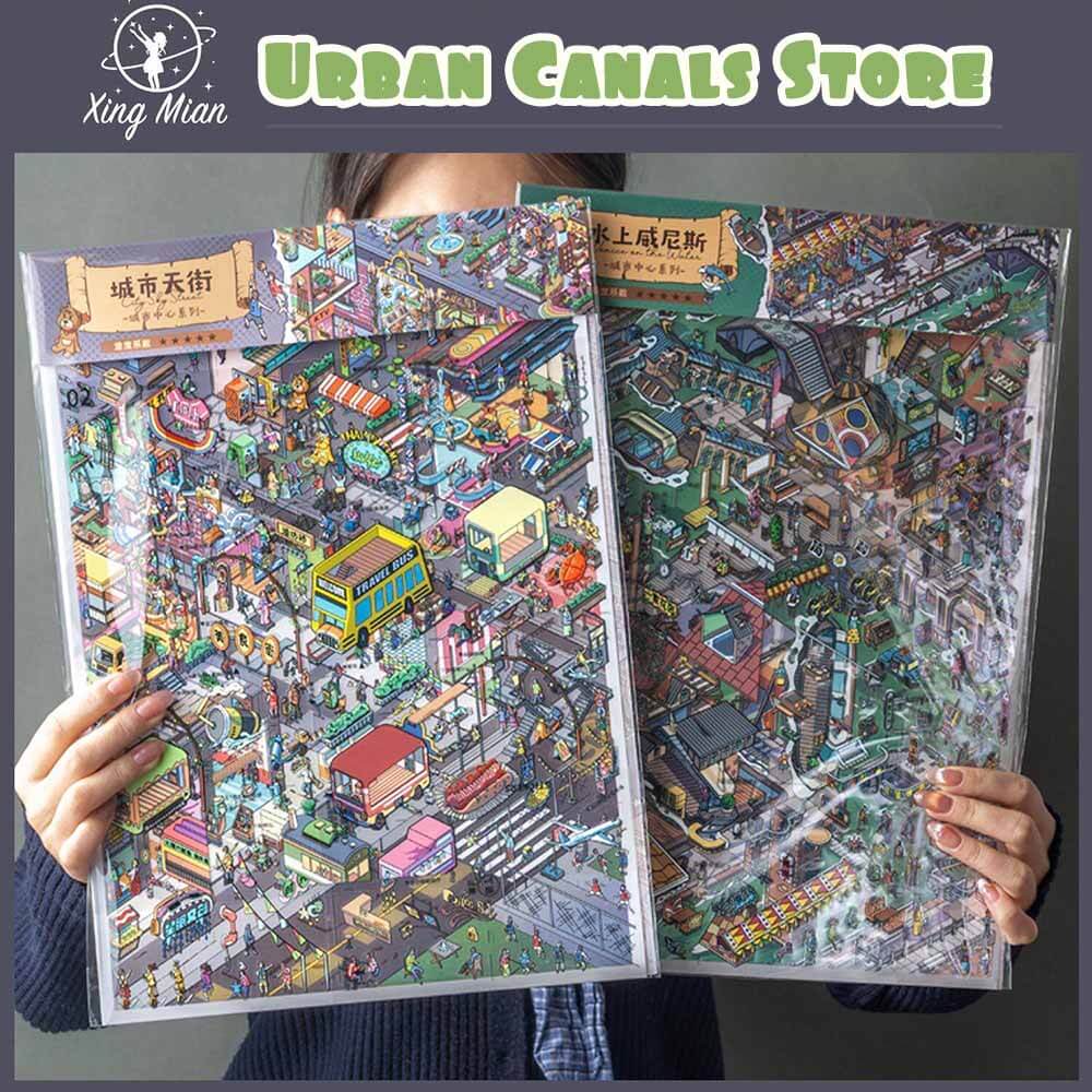 Urban Canals Store DIY 3D Scene Stickers Cute Scenes(XXL)