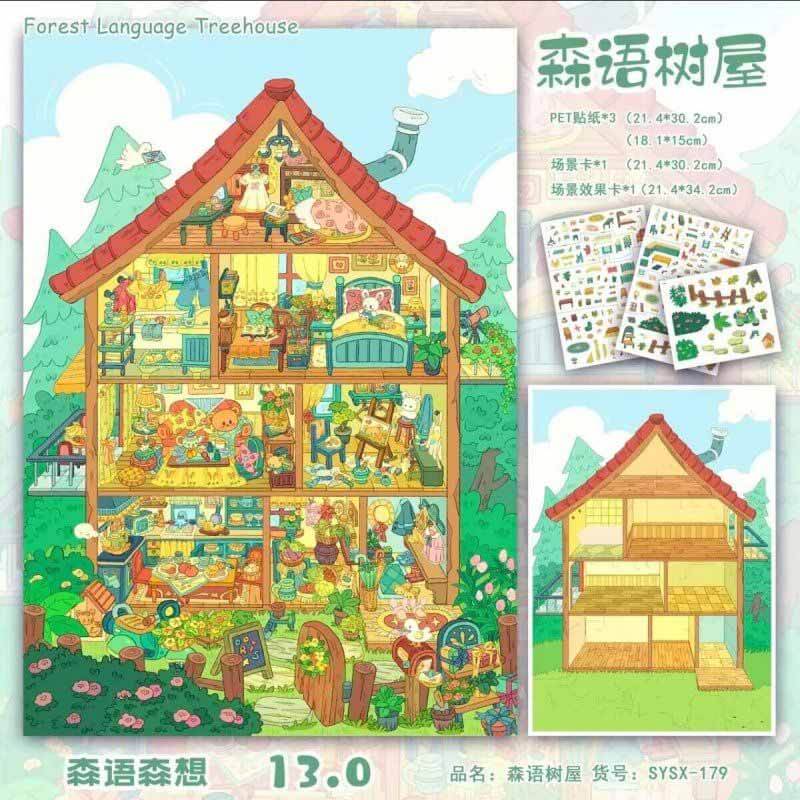 Urban Canopy DIY 3D Scene Stickers 3 Cute Miniature Scenes(L)
