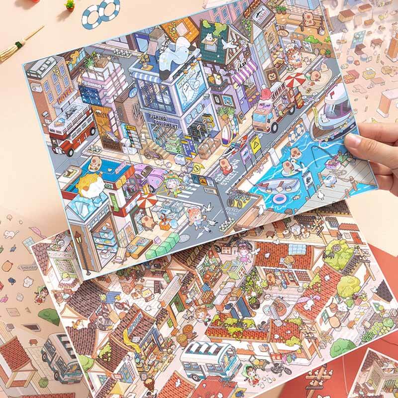Urban Charm DIY 3D Scene Stickers 2 Cute Miniature Scenes