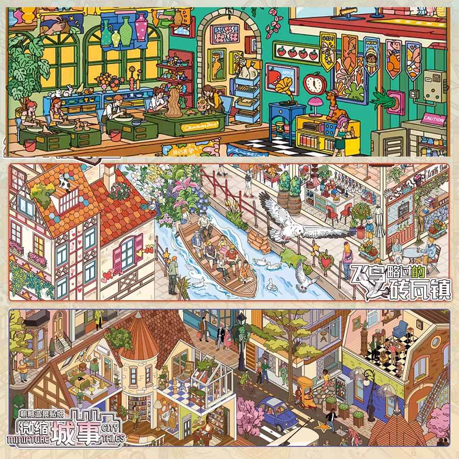 Urban Curio DIY 3D Scene Stickers With Guide Lines(XL)