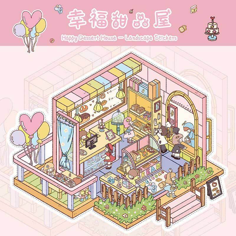 Urban Escapes DIY 3D Scene Stickers 4 Cute Miniature Scenes