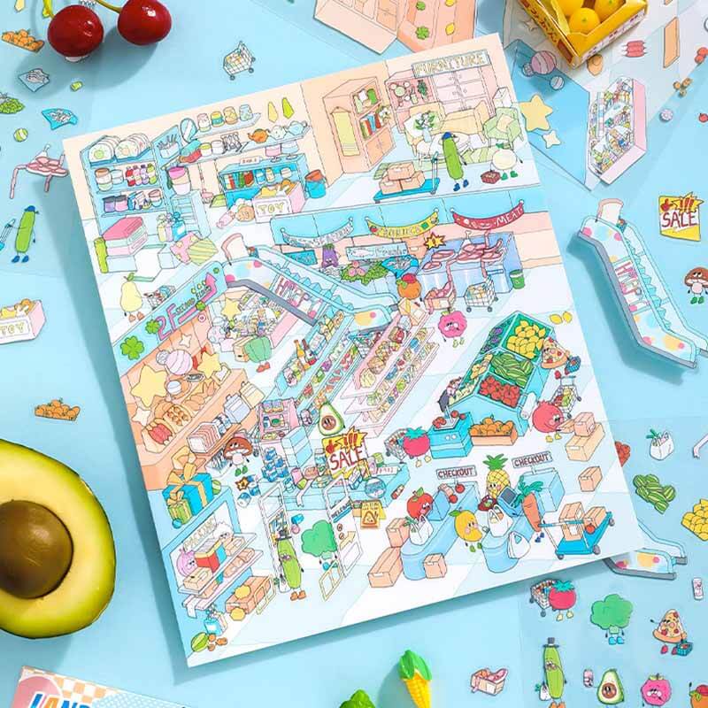 Urban Pocket DIY 3D Scene Stickers 2 Cute Miniature Scenes(L)