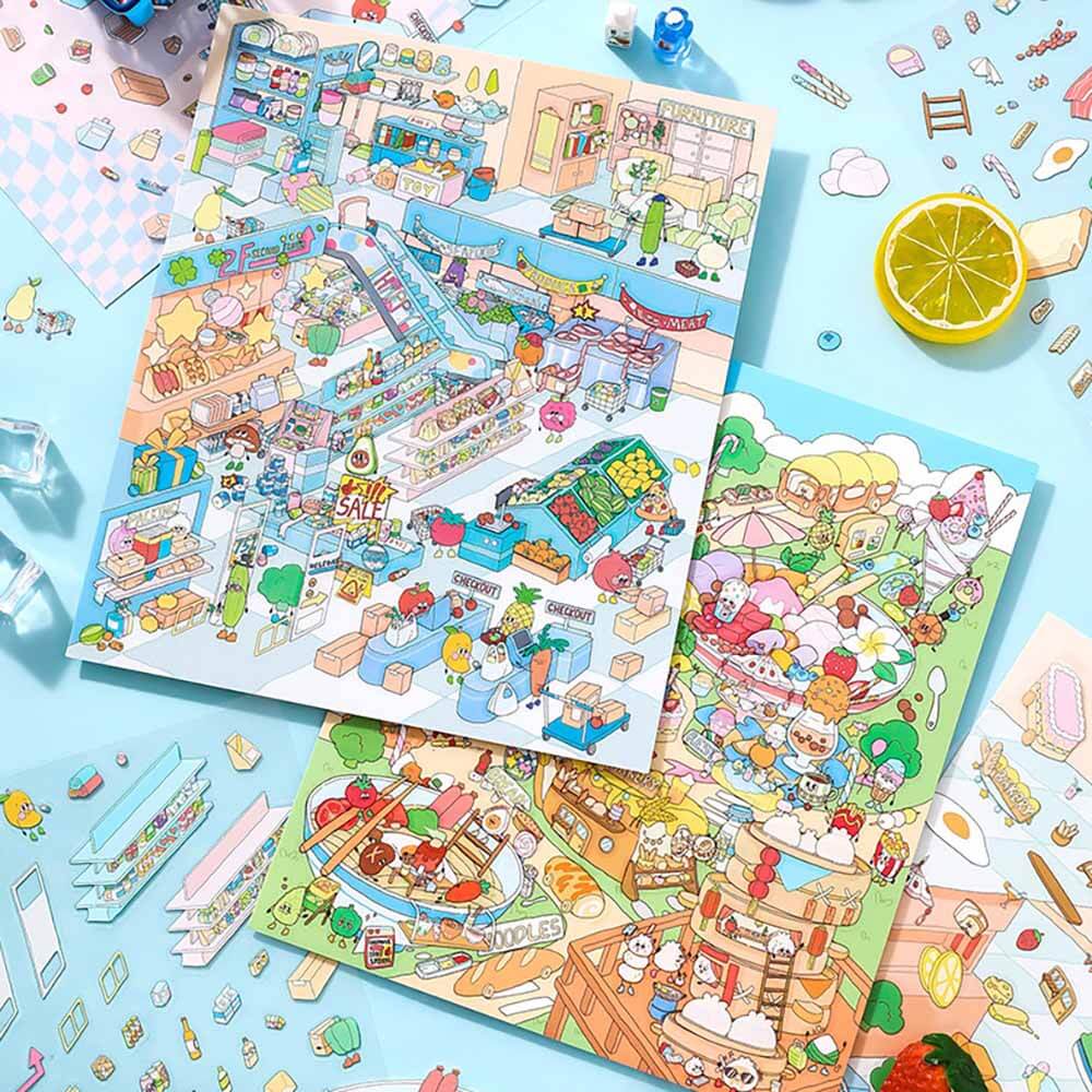 Urban Pocket DIY 3D Scene Stickers 2 Cute Miniature Scenes(L)