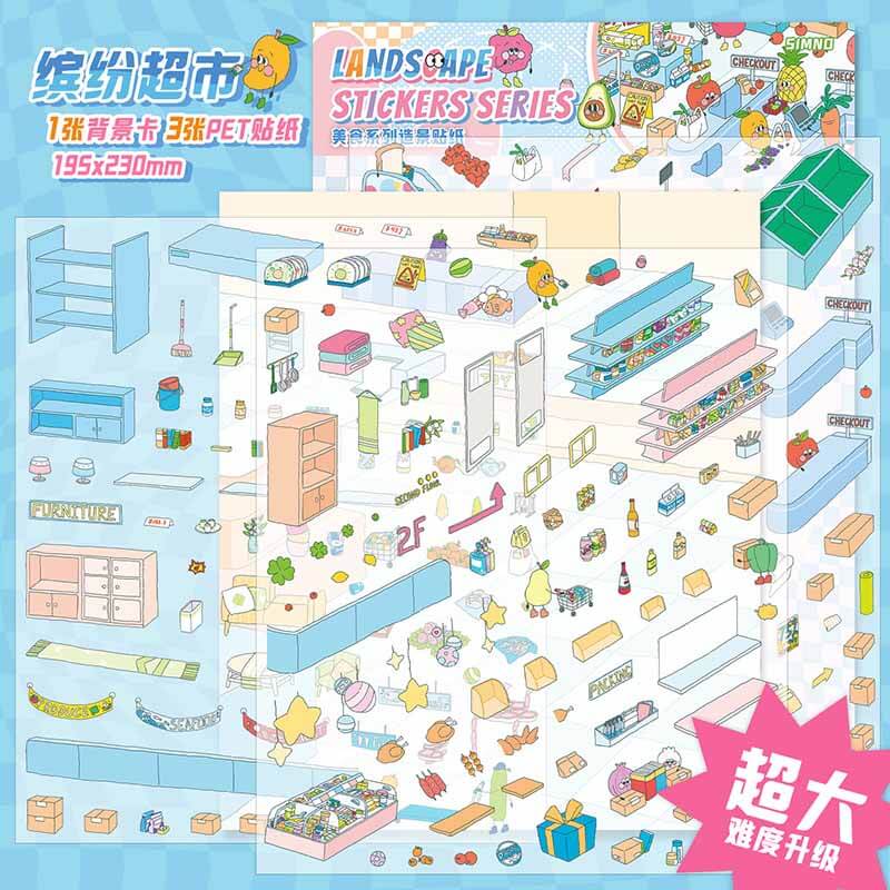 Urban Pocket DIY 3D Scene Stickers 2 Cute Miniature Scenes(L)