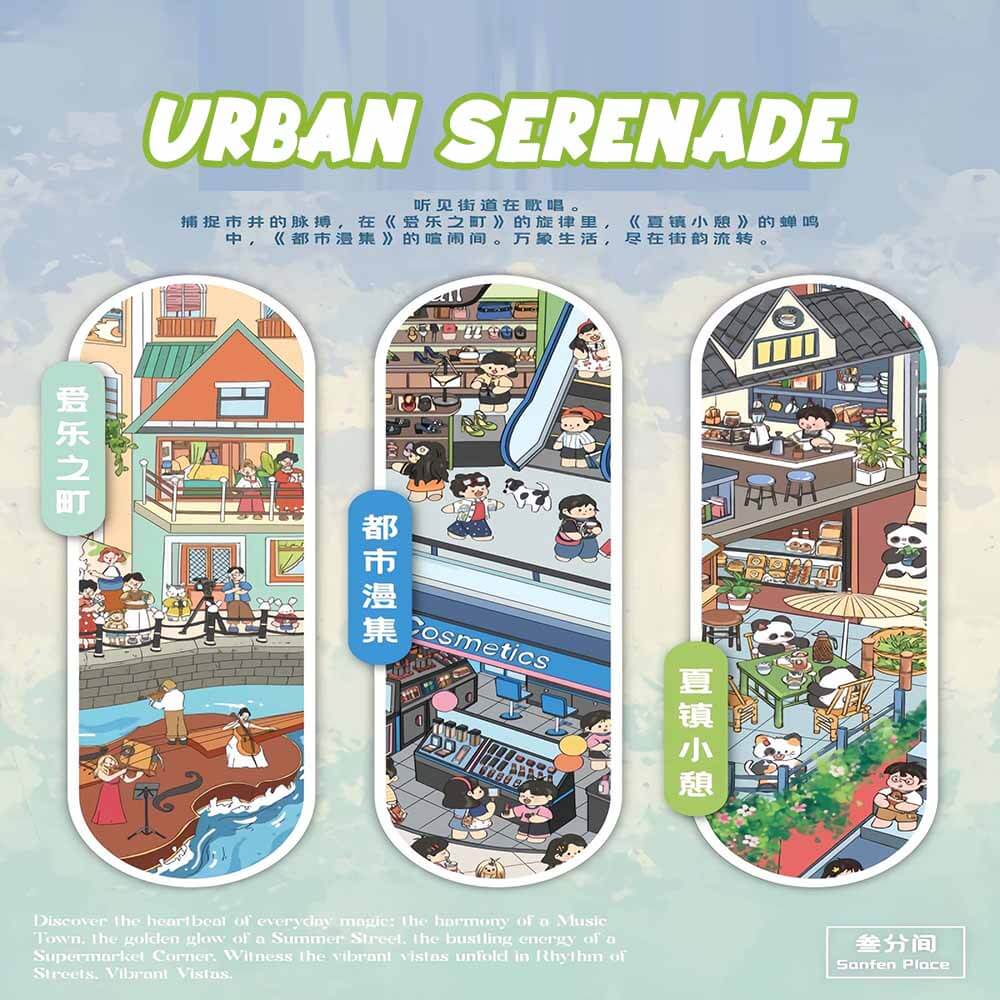 Urban Serenade DIY 3D Scene Stickers 3 Cute Miniature Scenes(L)