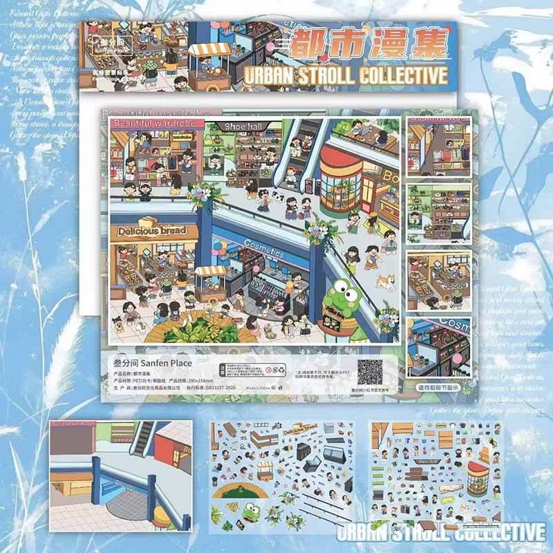Urban Serenade DIY 3D Scene Stickers 3 Cute Miniature Scenes(L)