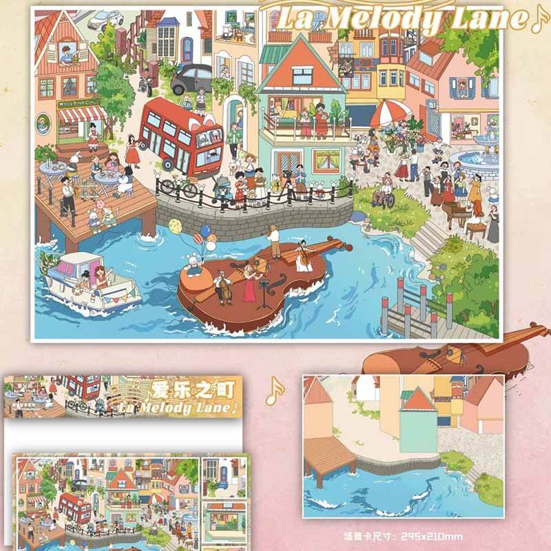 Urban Serenade DIY 3D Scene Stickers 3 Cute Miniature Scenes(L)