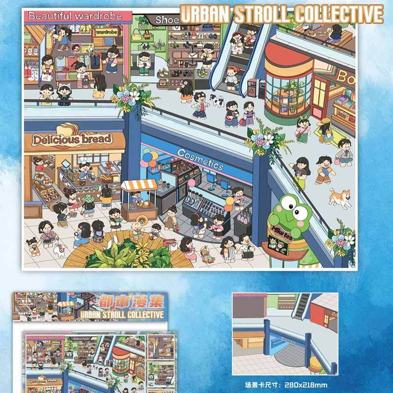 Urban Serenade DIY 3D Scene Stickers 3 Cute Miniature Scenes(L)