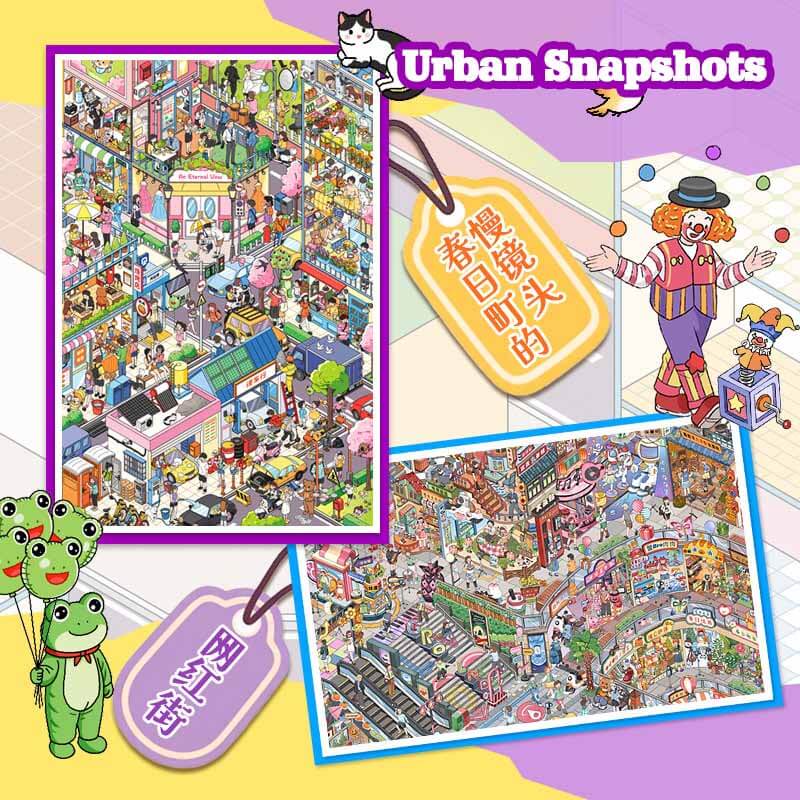 Urban Snapshot DIY 3D Scene Stickers 2 Cute Scenes(XL)