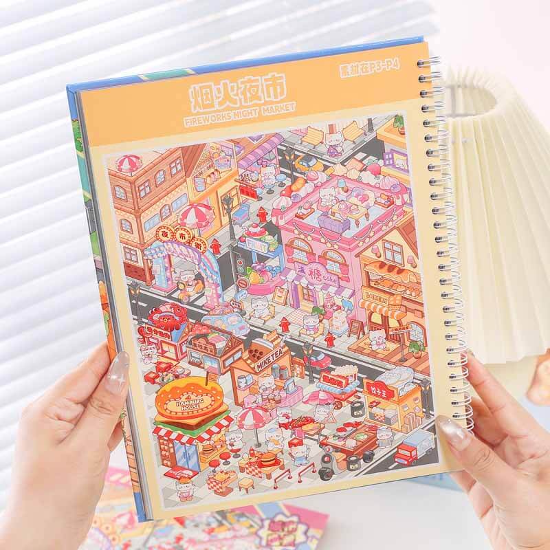 Urban Street Collection DIY 3D Sticker Book 7 Cute Scenes(L)