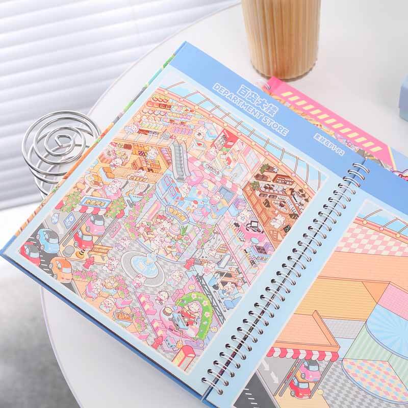 Urban Street Collection DIY 3D Sticker Book 7 Cute Scenes(L)