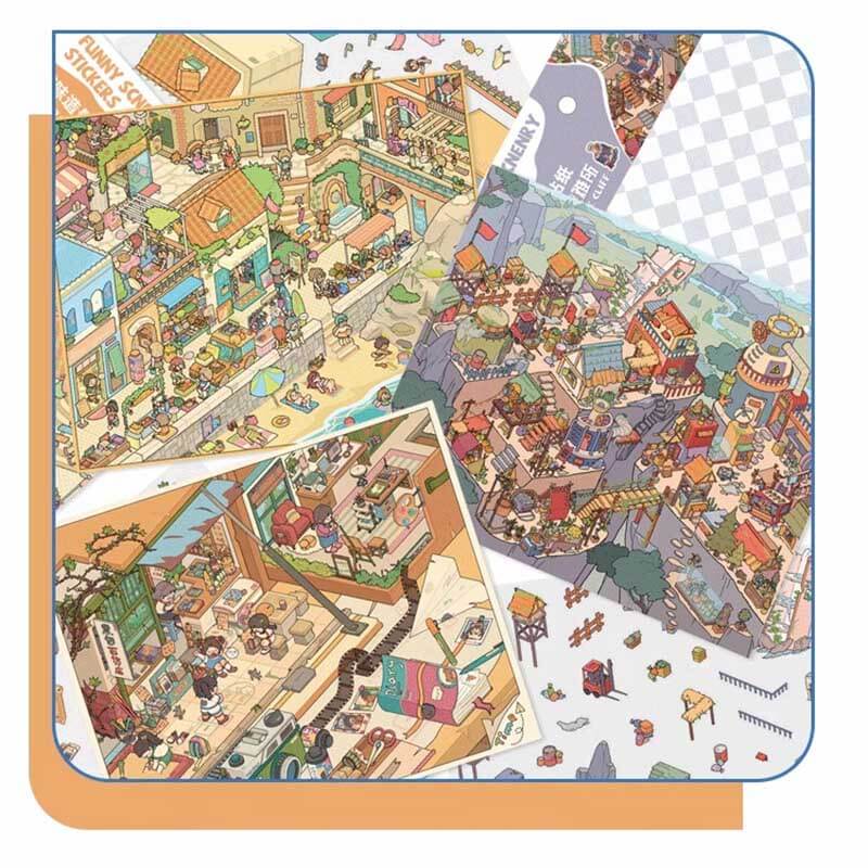 Urban Strolls DIY 3D Scene Stickers 5 Cute Miniature Scenes