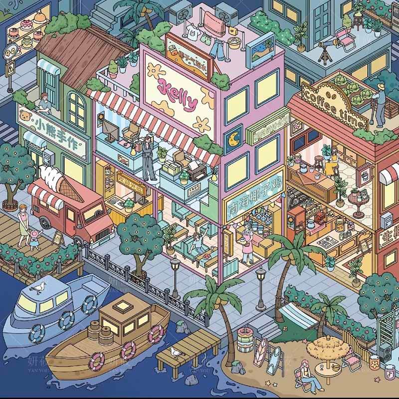 Venetian Escape DIY 3D Sticker 2 Cute Miniature Scenes(xL)